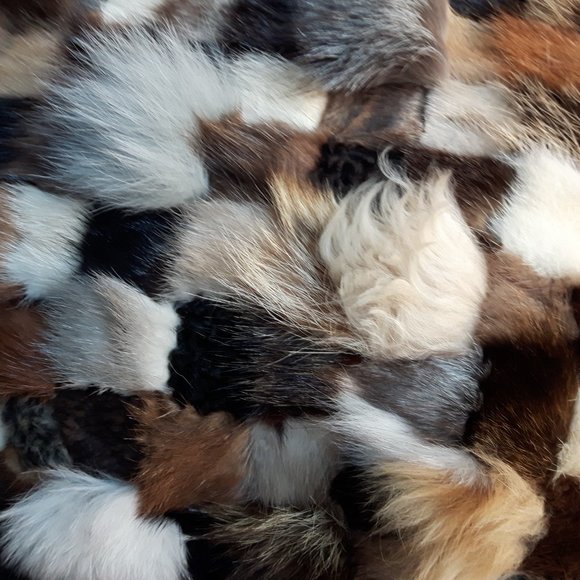 Genuine Fur Patchwork Accent Pillow - Picture 3 of 4